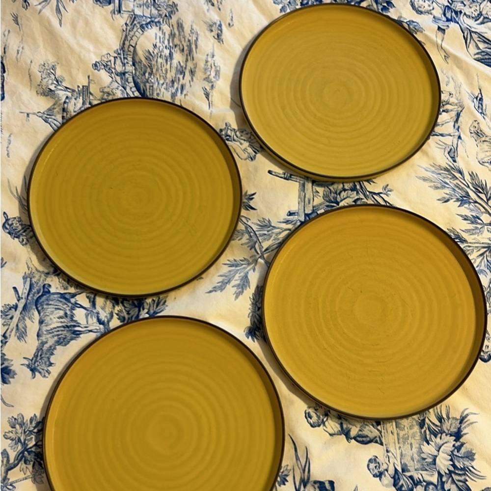 Anthropologie Mustard Yellow Side Plates